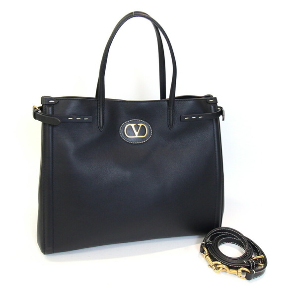 VALENTINO GARAVANI Black Leather Shoulder Bag - Picture 1 of 4
